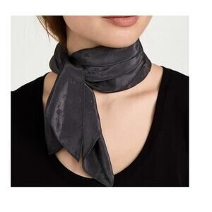 Vintage Polyester Ray Strauss Square Black Womens Lightweight Scarf 21" x 21"